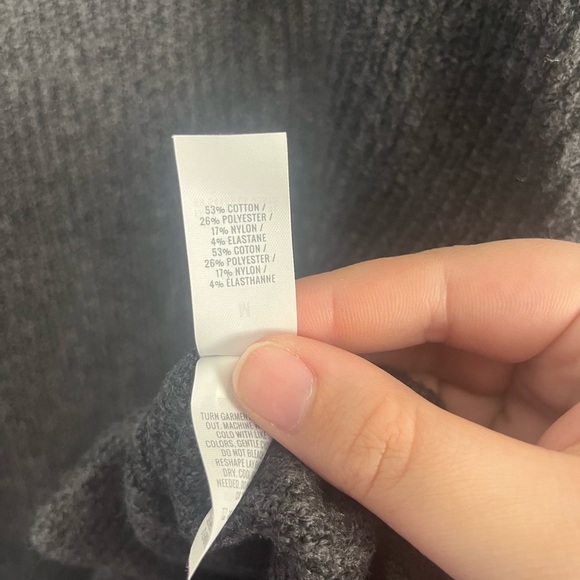 Aerie Women's CozyUp Ribbed Charcoal Sweater medium - Picture 4 of 7